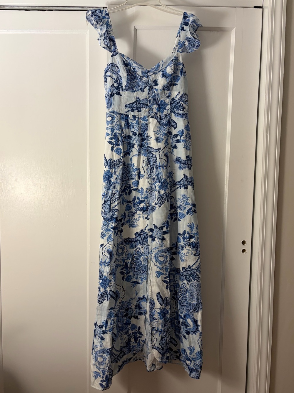 Guess Blue and White Floral Maxi Dress